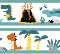Wandtattoo Bordüre Dinos Kinderzimmer Wohnzimmer Küche Esszimmer Aufkleber Folie