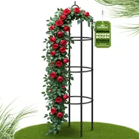 Rosenbogen Rosensäule verschiedene Modelle Metall Rankhilfe Rankgitter Garten, Model:1x Rosensäule