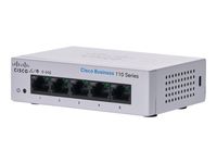 Cisco® Business CBS110-5T-D Unverwalteter Switch | 5 GE-Ports | Desktop | Externer Stromversorger | Eingeschränkter lebenslanger Schutz (CBS110-5T-D)