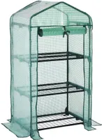 GARDEBRUK® Foliengewächshaus 3 Ablagen 126x49x69cm aufrollbare Tür Treibhaus Tomatenhaus Pflanzenhaus Anzuchthaus Balkon