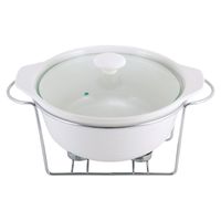 2,4L Keramik Speisenwärmer Wärmebehälter Chafing-Dish Auflaufform Teelicht