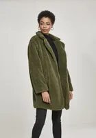 Urban Classics TB3058 Płaszcz damski oversize Sherpa, Größe:XXL, Farbe:Czarny
