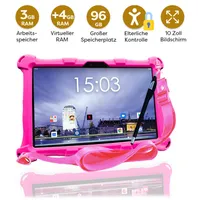 AngelTech Kindertablet XL - Android 13 - 3+4 GB RAM - 32+64 GB - Extra Groß - Elterliche Kontrolle - Fidgy Schutzhülle - 100% Kidsproof - Rosa