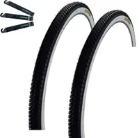 2 x Roverstone 28" Fahrradreifen Weißwand 47-622 (28 x 1,75) inkl. maxxi4you Reifenheber