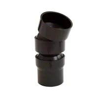 INEFA Flexibler Regenrohrbogen, PVC DN50 / 50mm 22-45 Grad, 2 Bogenstücke Dunkelbraun Dachrinnenzubehör, einfache Steckmontage,  Germany