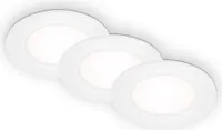 Briloner Leuchten LED vestavné světlo, SLANK, 3W - 350 lm, neutrální bílá 4000K, sada 3 kusů, třída krytí IP65, IP65, Ø8,6 x 3,6 cm