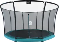 AXI Denver Trampolin rund mit Netz Ø 366 cm in Grün | Inground Trampolin / Bodentrampolin für Kinder mit Umrandung | Für den Garten / Outdoor