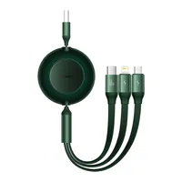 Kabel USB 3w1 Baseus Bright Mirror 3, micro USB / Lightning / USB-C, 66W / 2A, 1.1m (zielony)