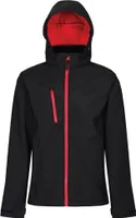 Regatta - Pánska softshellová bunda "Venturer" s kapucňou PC4272 (3XL) (Black/Red)