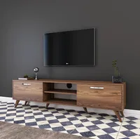 Skye Decor, A9- A9 RAN, Nussbaumfarbe, TV-Schränke, 48,6x180x35 cm, 100% Melaminbeschichtete Partikelplatte
