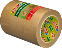tesa Packband Klebeband eco Paketband Kleberolle aus Papier 3er Pack 50 m : 50 mm - braun