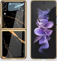Pre Samsung Galaxy Z Flip3 5G Painted Glass Puzdro na mobilný telefón Diamond Blue
