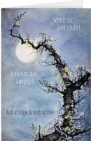 Trauer Beileidskarte Kondolenzkarte mit Umschlag - Aufrichtige Anteiln