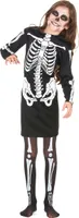 Halloween-Kostüm Skelettmädchen schwarz-weiss