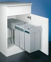 Wbudowany kosz na śmieci WESCO 3x10ltr. 38,5cm aluminium szary