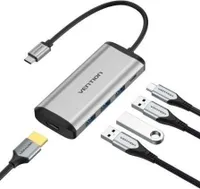 Vention CNBHB, Kabelgebunden, USB 3.2 Gen 1 (3.1 Gen 1) Type-C, 87 W, Grau, 5 Gbit/s, 4K Ultra HD