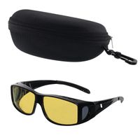 BEZZEE PRO Gelb Getönte Polarisierte Sonnenüberbrille für Brillenträger mit Etui - UV400-Schutz & Blendschutz - Passt über Korrektionsbrillen - Für Angeln und Golf - Überziehbrille Herren & Damen