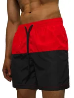Ozonee Herren Badeshorts Puddifoot rot-schwarz XXL
