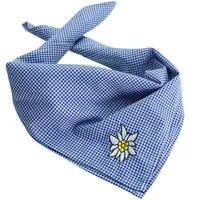 Trachtentuch Edelweiß - blau/weiß