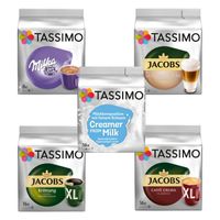 TASSIMO Creamy- Kaffee Paket Jacobs Krönung Crema Milka 5 Packungen 64 Portionen