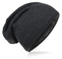 Strick Beanie Unifarbe Anthrazit-L