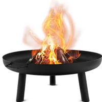 Lehmann Feuerschalen für den Garten, Feuerstelle Lagerfeuer Stahl Ø 80 cm, Feuerkorb für Garten und Terrasse und Balkon, Feuerschale Outdoor