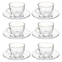 Espressotassen mit Untertassen, 85 ml, 6er-Set
