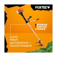 FUXTEC Profi Benzin-Motorsense | 2-Takt Rasentrimmer | 3,5 PS Freischneider | 52ccm | 8,6kg | mit Faden + Messer | mit Komfort-Tragegurt | FX-PS162