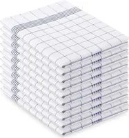 Vaily® Geschirrtücher Blau-Kariert 10er Pack - 70 x 45 cm aus 100% Baumwolle