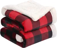 Decke, Kuscheldecke, Sherpa Wolldecke, superweiche warme Dicke Kuscheldecke flauschig, 150X130CM extra Flauschige Fleecedecke Tagesdecke, Rot