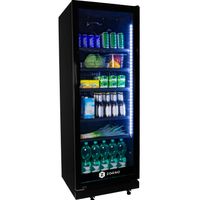 ZORRO - Getränkekühlschrank ZKB 360 schwarz Flaschenkühlschrank Kühlschrank mit Glastüre Gastro Getränkekühler