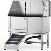 VEVOR Profesionálna vaňa na starostlivosť o psov 1270 mm nerezová vaňa na umývanie psov 150 kg sprcha na starostlivosť o psov umývacia stanica na starostlivosť o psov s ľavými dverami vaňa na umývanie psov