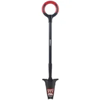 Root Slayer Pro Beetspaten 2.0 mit Stiel, ergonomisch & robust, Spaten & Schaufel mit Schneidspitze & Wurzelsäge, rot