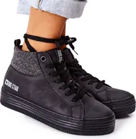 BUTY TRAMPKI damskie BIG STAR II274147 wysokie 37 czarny r.37