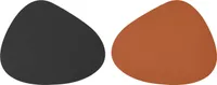 4 Stück Tischsets Stone 2-farbig Karamell Schwarz zum Wenden