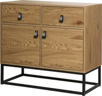Kommode im Industrielle Stil, mit 2 Türen, 2 Schubladen, Holzdekor
