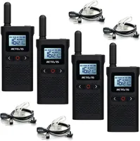 Retevis RB628 Funkgeräte PMR446, Wiederaufladbare Funkgerät mit 16 Kanäle, 1500mAh, VOX, LCD-Bildschirm, Handheld Walkie Talkie für Schule,Transport (4 Stück, Schwarz)