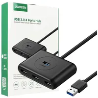 Ugreen rozdzielacz HUB 4x USB 3.2 Gen 1 (kabel 0,5 m) czarny (20290)