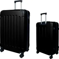 Reisetasche Koffer ABSTasche Trolley (Handgepäck-Mittel-Groß) Zwillingsrollen Schwarz M (Handgepäck)