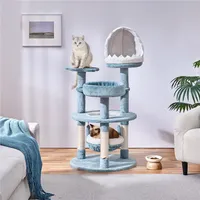 Yaheetech Kratzbaum Katzenbaum Ozean-Stil 115 cm H mit Katzenhöhlen Plattformen Sisalstämmen, Blau
