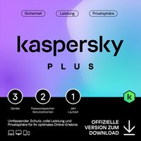 Kaspersky Plus Internet Security 2024 | 3 Geräte | 1 Jahr | Anti-Phishing und Firewall | Unbegrenzter VPN | Passwort-Manager | Online-Banking Schutz | PC/Mac/Mobile | Aktivierungscode per Email