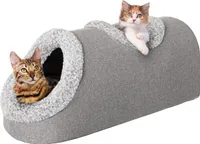 Katzentunnel Katzenhaus Katzenhütte Fensterbett Kuschelige Fensterliege für die Fensterbank Haustierhütte Hundehaus Höhle Hundehütte Hundehöhle, Grau