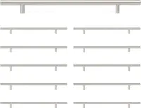 10 X Edelstahl T Stangengriff Möbelgriffe Relinggriffe Türgriffe Küchenschrank Griff (Bohrlochabstand: 256 mm)