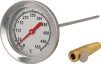 Lantelme Grill Thermometer 500°C Grad Sonde aus Edelstahl für Backofen Tandur Smoker Räucherofen analog (15cm)