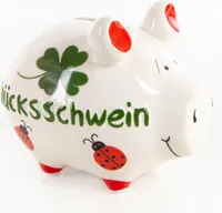 Sparschwein Glücksschwein aus Keramik 12,5 cm Spardose