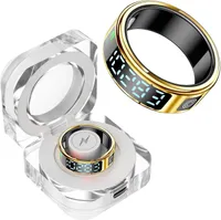 Smart Ring mit Display Smartring Herren Damen Tik Tok Scrolling Ring Fitness Ring Tracker Schlaf Pulsmesser Schrittzähler Android IOS #10-(Φ:19,9 mm)