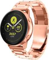 Armband aus Metall für Samsung Galaxy Watch/Active 2 / Gear Sport S2 Classic (20 mm) Smartwatch Uhrenarmband Ersatzarmband (Bronze/Rose Gold)