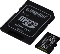 Kingston micSDXC Canvas Select Plus Card + SD Adapter, 512GB