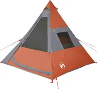 vidaXL Tipi-Campingzelt 7 Personen Grau und Orange Wasserdicht