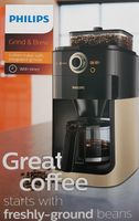 Philips HD7768/90 Grind & Brew Filter Kaffeemaschine, Mahlwerk, Timer, champagner/schwarz